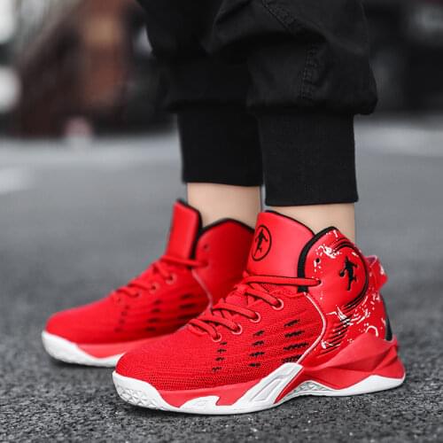 High-top Mesh Breathable Basketball Shoes Cushioning Sports Shoes Kids Boys Sneakers Basketball Shoes Teenager Training Boots