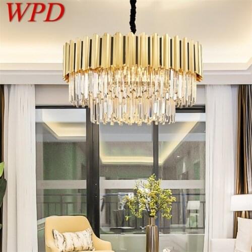 WPD Pendant Light Postmodern Gold Crystal LED Lamp Luxury Chandelier For Home Dining Living Room