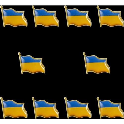 10PCS Ukraine Flag National Lapel Pin Clothing Collar Accessories For Formal occasions