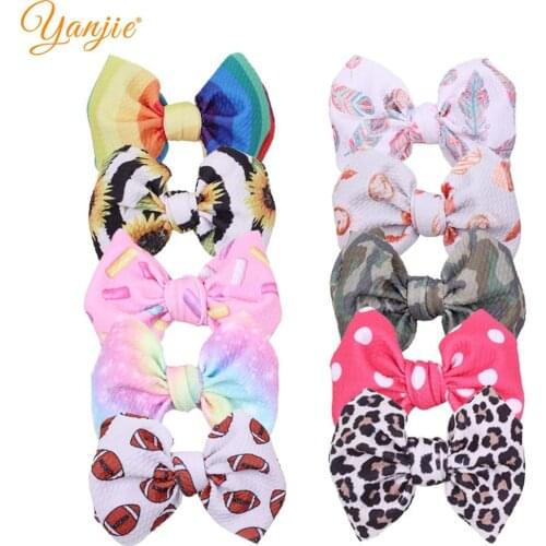 10pc/lot 4.5'' Floral Hair Bows Barrette Waffle Fabric Handmade Craft Hair Clips For Women DIY Girls Hair Accessories Mujer