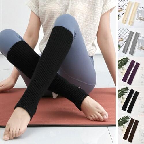 Women Girls Latin Socks Ballet Dance Knee Long Legging Sock Warm Boot Cuffs Leg Knitted Boot Cover Winter Leg Warmers Punk