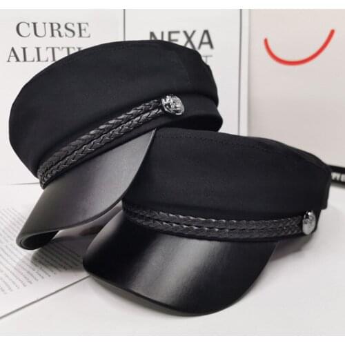 Winter Womens Black Wool Military Beret Womens Flat Military Cap Sally Cap Girl Travel Beret Womens Painter Hat