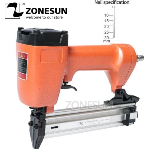 ZONESUN F30 Carpenter Pneumatic Nail Gun Woodworking Air Stapler Nails Home DIY Carpentry Decoration