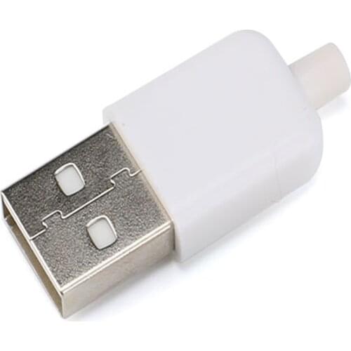 10/5pcs DIY USB 2.0 Male USB 4 Pin Plug Type A Socket Connector With White Plastic Cover Type-A DIY Kits