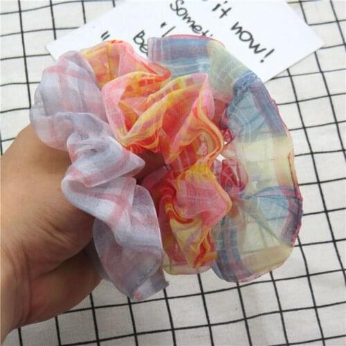 12PCS/LOT Lattice Yarn Women Girls Elastic Hair Rubber Bands Accessories Gum For Women Tie Hair Rope Ponytail Holder Headdress