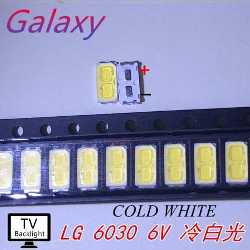 1500PCS/lot for maintenance LG LED LCD TV backlight Article lamp SMD LEDs 6V 6030 Cold white light emitting diode