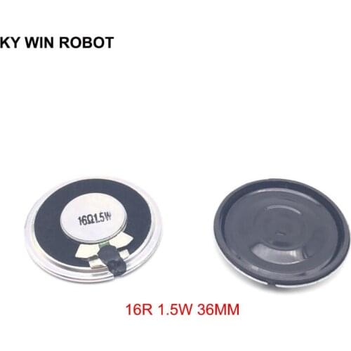 2pcs/lot New Ultra-thin speaker 16 ohms 1.5 watt 1.5W 16R speaker Diameter 36MM 3.6CM thickness 5MM