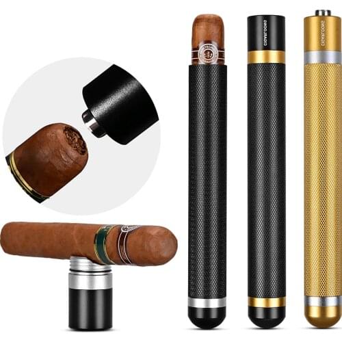 3 IN 1 CIGARLOONG Cigar Tube With Punch Drill Cigar Holder Aluminum Portable Cigar Humidor Mini Cigar Case wit Gift Box