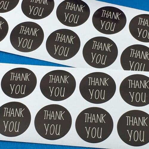 300PCS/Lot 3cm circular Printed"THANK YOU"paper Adhesive Labels sealing Stickers packaging For Jewelry/Box/gift
