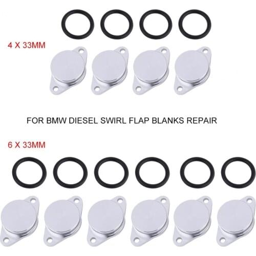 4/6pcs 33mm Diesel Swirl Flap Blanks Replacement Bungs for BMW 320d 330d 520d 525d 530d 730d Car-Styling