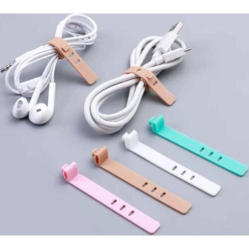 4Pcs Cable Winder Silicone Cable Organizer Wire Wrapped Cord Line Storage Holder