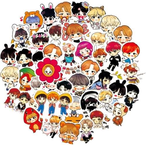 TD ZW 63Pcs Boy/Girl Cute Stickers Baby Children Stickers For Notebook Car Luggage Laptop Bottle DIY Sticker Cartoon Stickers