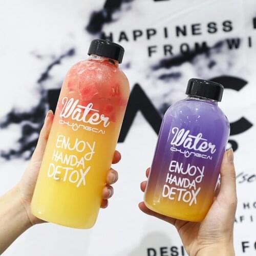 1PCs 600ml 1000ml Water Bottles Sports Cycling Camping Bottle Portable Leak-proof Fruit Lemon Juice Plastic Drinking Bottle