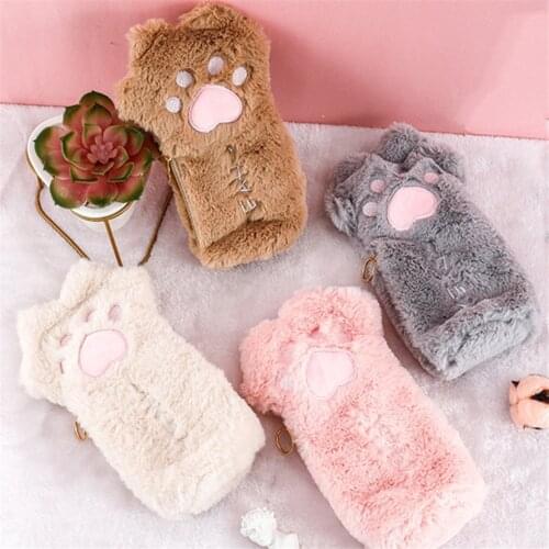 Pencil Cases Cute Case Plush Estuche Trousse Scolaire School Supplies Stationary Kawaii Cat Paw Pen Bags Pencilcase For Girls