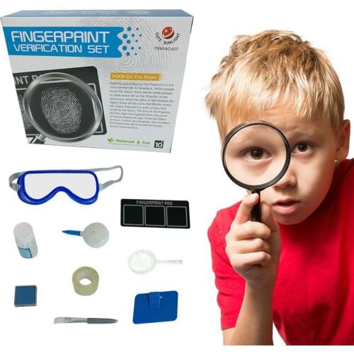 Childrens Fingerprint Toy Detection Kit Simulation Play House Toy Set Kids Montessori Technology Early Education Easy To Use