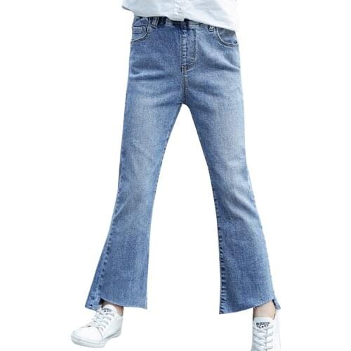 Jeans Girl Solid Color Childrens Jeans For Girl Casual Style Kids Jeans Spring Autumn Childrens Jeans Clothes 6 8 10 12 14