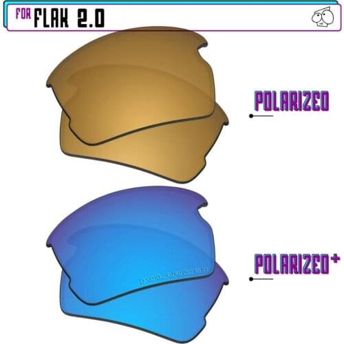 EZReplace Polarized Replacement Lenses for - Oakley Flak 2.0 Sunglasses - BlueP Plus-GunmetalP