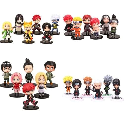 6pcs Naruto PVC Anime Figures Surrounding Cartoon Naruto Kakashi Pain Itachi Action Figures Collectible Model Toys For Children