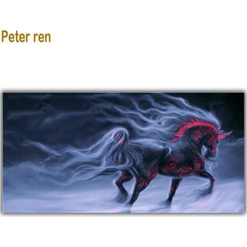 Peter ren Diamond painting Animal Horse Round \ Square mosaic Picture of rhinestones Full Embroidery with diamonds "Speeding up"