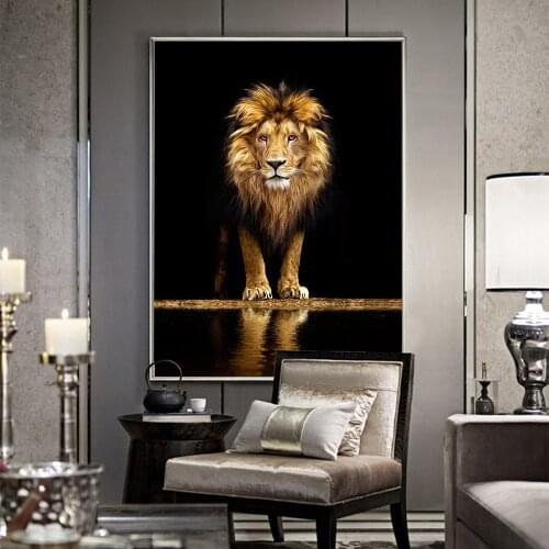 Animals Art Poster Mural Lion And Leopard Wall Art Canvas Painting For Living Room Wall Modern Decorative Pictures Home Decor