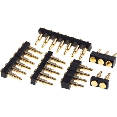 10 pcs SMD Pogo Pin Connector 2 3 4 5 6 7 Pole Pogopin Battery Spring Loaded Contact SMT 7.0mm Height 2.54mm Pitch Single Strip