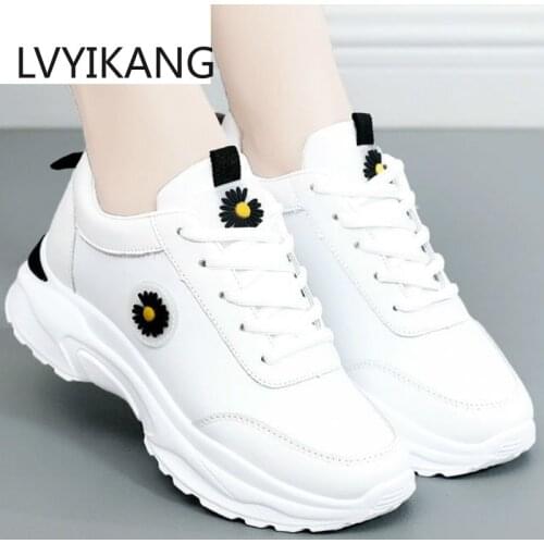 Spring Women Vulcanized Shoes Fashion Comfortable Walking Platform Casual Women sneakers Mesh Lace-up Casual Shoes for Woman