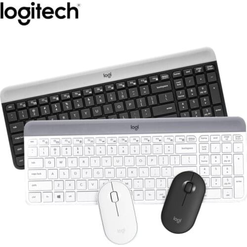 Logitech MK470 Wireless Quiet Keyboard Mouse Set Office Business Portable Light Desktop Computer Laptop Special USB