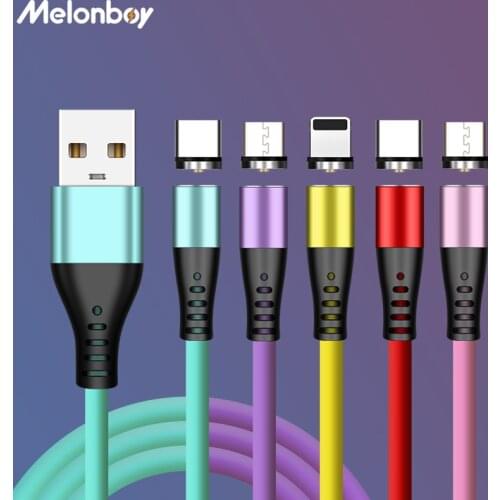 Liquid Silicone USB Magnetic Charging Cable for Type C Micro Cable for Iphone Huawei Samsung Android Mobile Phone Cord Wire