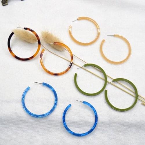 Trendy Leopard Hoop Earrings Women Colored Simple Hoops Personality Korean Ear Accessories Fashion Statement Jewelry 2021 NEW