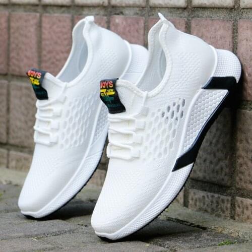 New Sports Shoes Mens Breathable Casual Mesh Shoes Comfort Increase Lace-up Non-slip Low-top Running Shoes