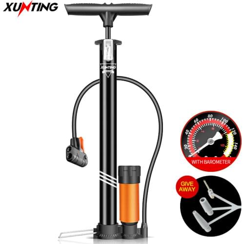 Xunting Bicycle Pump Floor Pump Bike Tire Inflator Schrader Bicicleta Bomba with Pressure Guage Bike Pump Bike Accessories