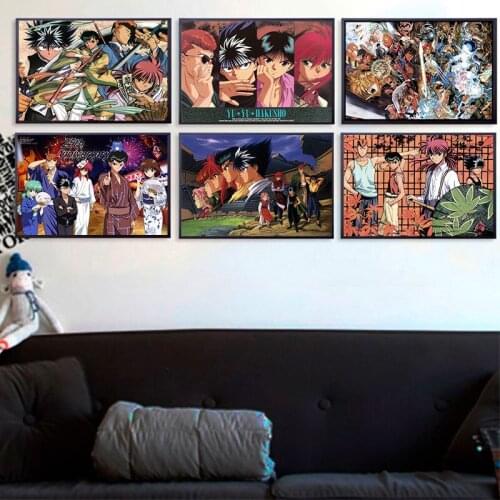 YuYu Hakusho Canvas Painting Poster Japanese Cartoon Anime Art Home Bedroom Decor Living Room Painting Wall Stickers