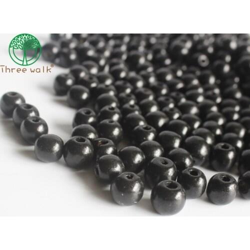 Popular Wooden Beads Round Ball Wood Spacer Beads For DIY Jewelry Making Handcrafts Wholesale Black Color