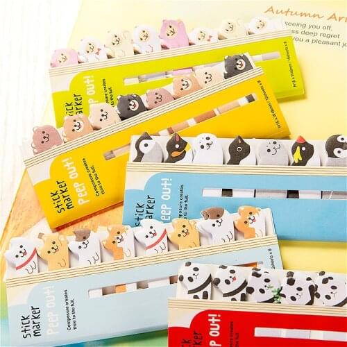 Kawaii Cartoon Animals Cat Panda Memo Pad Sticky Notes Memo Notebook Stationery Note Paper Stickers School Supplies
