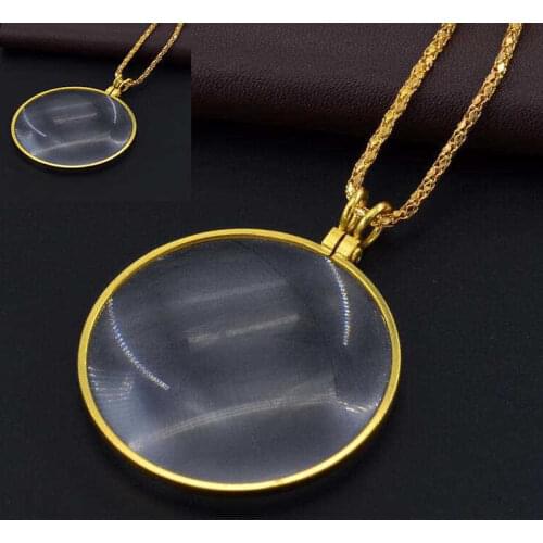 Reeding Monocle Woman man Unique Necklace Vintage Magnify Pendant Decorativ Glass Magnifier
