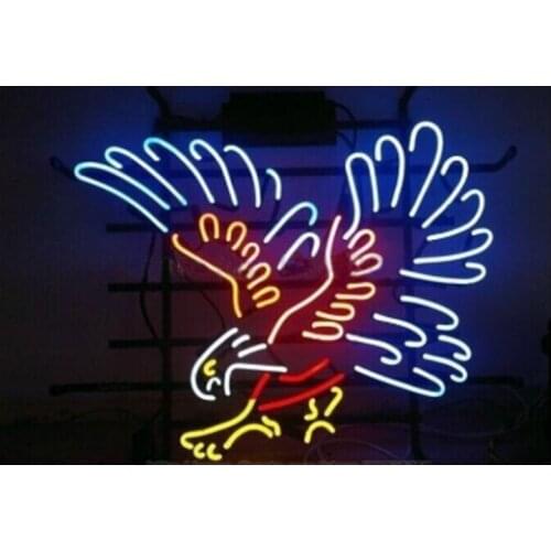 Silver Hawk Eagle Neon Sign Handmade Real Glass Tube Beer Bar KTV Store Motel Party Home Decoration Display Neon Signs 24"X20"