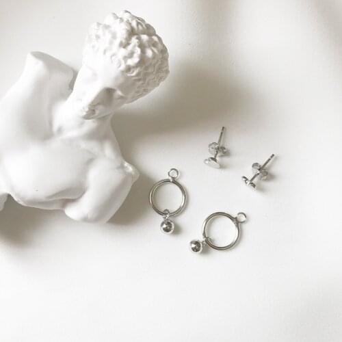 Earrings love small circle Real Silver earrings geometry female love Real Silver earrings earrings silver ornaments