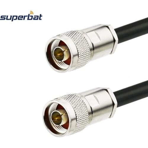 Superbat N Plug to N Male Adapter Straight Connector Pigtail Low Loss RF Coaxial Cable Assembly KSR400 1M for Wireless WIFI
