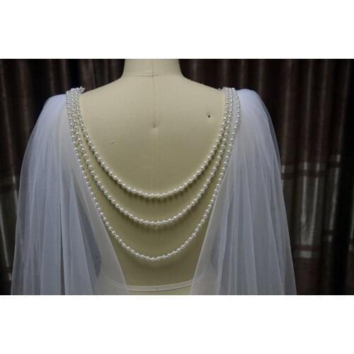 Bridal Cape vein back drop necklacebridal Cape Pearl Cape wetting Cape back Necklace Cape vein Capelet Tulle wedding cape veil