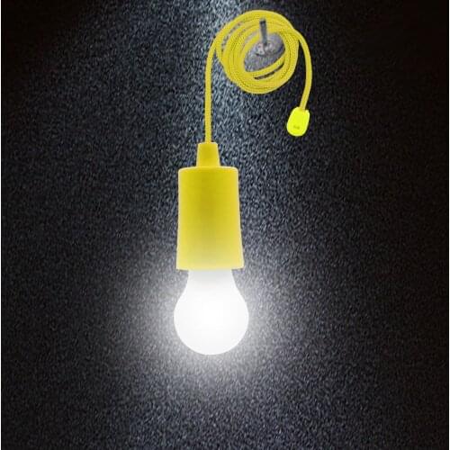 5V Pull Cord Bulb LED Light Portable Colorful Lamp Battery Operated Outdoor Garden Camping Hanging Nightlight Emergency Lights