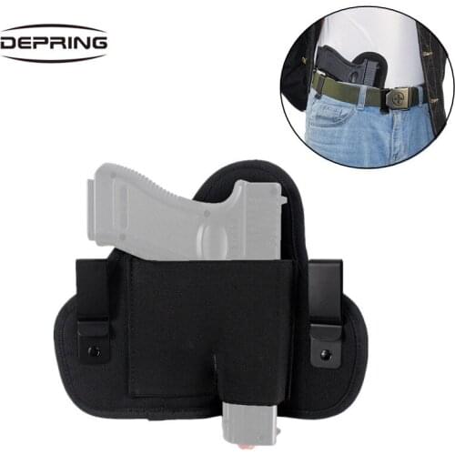 Tactical Concealed Carry Neoprene Pistol Holster Pancake IWB Right/Left Hand Gun Holster with Metal Clip Fit for All Handguns