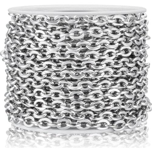 1M O-chain Width 2.5/3/4/4.5mm Stainless Steel Thin Chains Diy Earrings Supplies Bracelet Necklace Jewelry Making Accessories