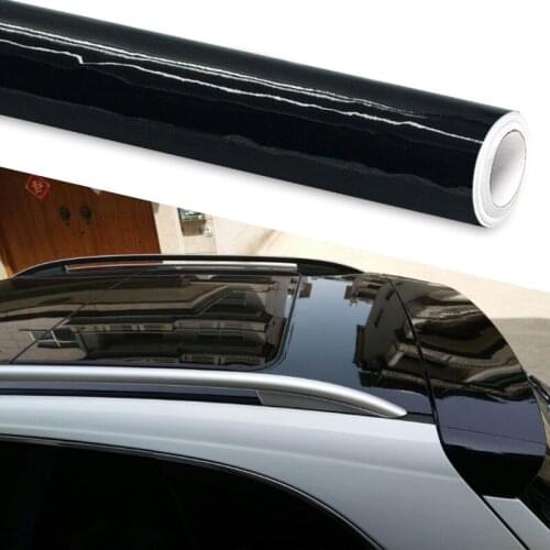 Universal Car Styling 10/20/30/50x152CM High Glossy Black Fiber Vinyl Wrapping Film Car decoration Stickers Car paint protection
