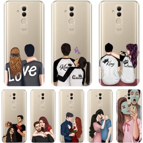 Back Cover For Huawei Mate 9 10 20 Pro Couple Love Heart Cartoon Silicone Soft Case For Huawei Mate 7 8 9 10 20 Lite Phone Case