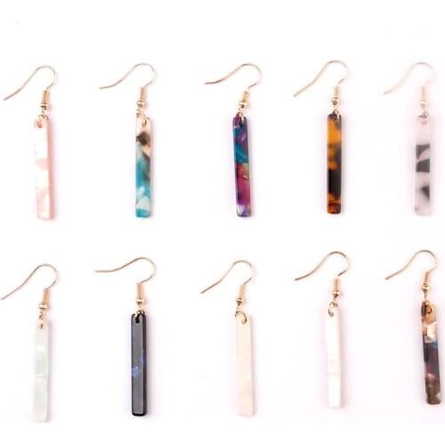 ZWPON Trendy Vertical Bar Acrylic Earrings For Women Fashion Leopard Tortoiseshell Earrings Jewelry Wholesale