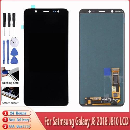 6.0" AMOLED LCD Screen For Samsung J8 2018 J810 J800 J810Y J810FN LCD Display Touch Screen Digitizer Assembly Replacement