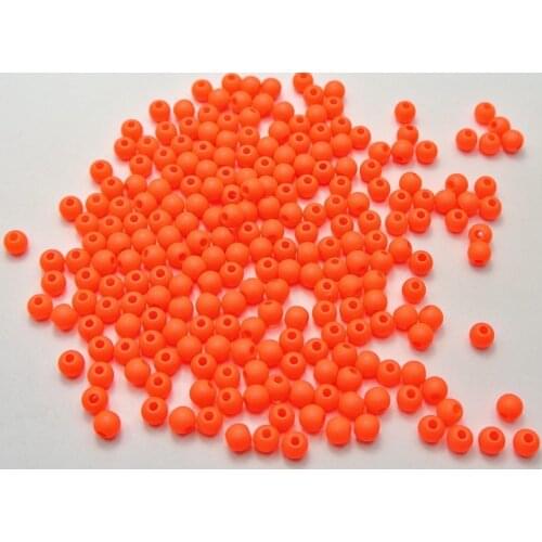 1000 Matte Neon Orange Color Acrylic Round Seed Beads 4mm(0.16") Spacer