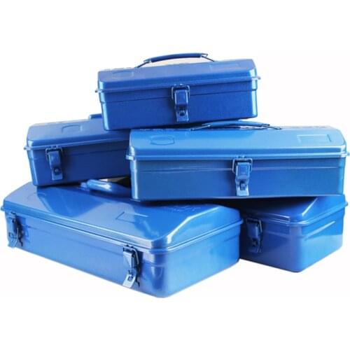 14Inch Tool Storage Box Blue Iron Toolbox Practical for Maintenance Tool Storage