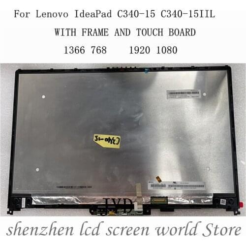 15.6 inch For Lenovo IdeaPad C340-15 C340-15IIL C340-15IWL FHD 1920X1080 LCD Touch Screen Glass Digitizer Assembly with frame