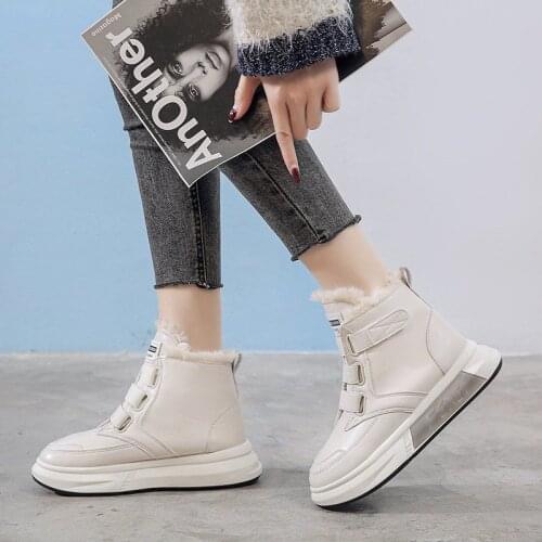 2021 Fahion Boots Women Ankle Boots Shoes Winter Botines Mujer Black White Casual Winter Ladies Shoes Tenis Feminino